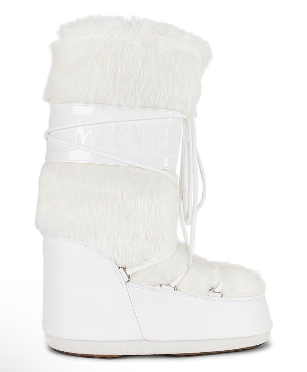 Moon Boot Icon Faux Fur Boots Optical White US 9/10 EU 39/41